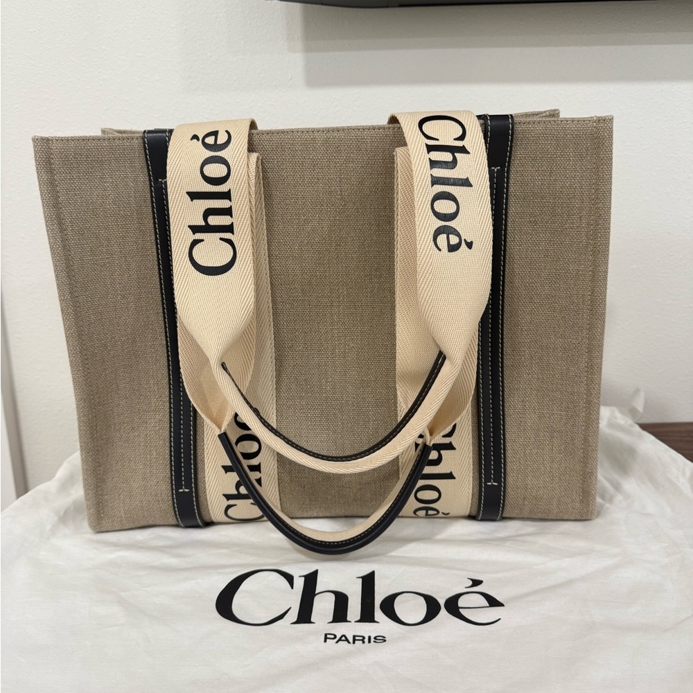 Chloe Medium Tote Bag in Linen